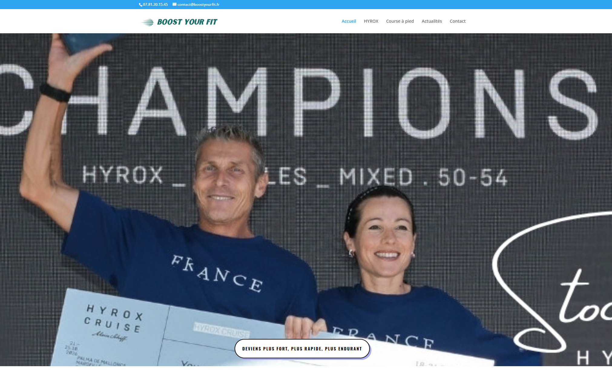 Capture d’écran du site Boost Your Fit